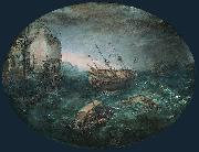 Shipwreck Off a Rocky Coast., Adam Willaerts